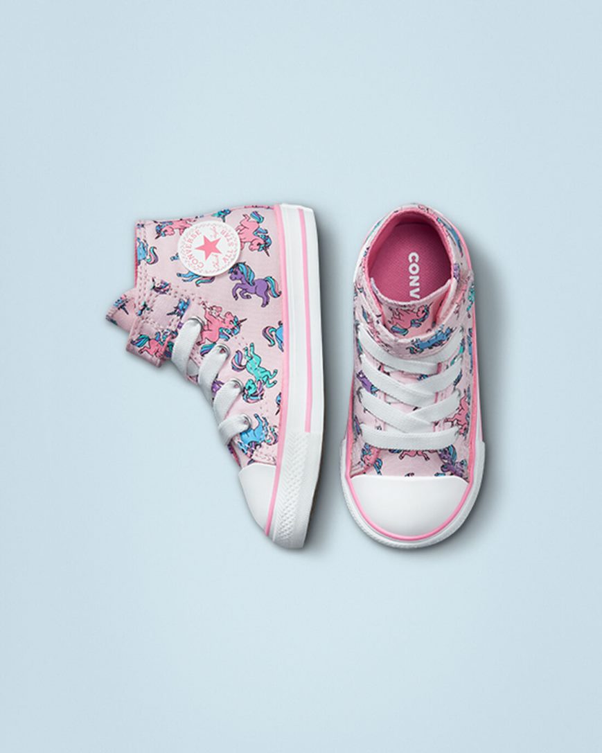 Girls' Converse Chuck Taylor All Star Easy-On Unicorns High Top Shoes Pink / Blue | AU 590C8H